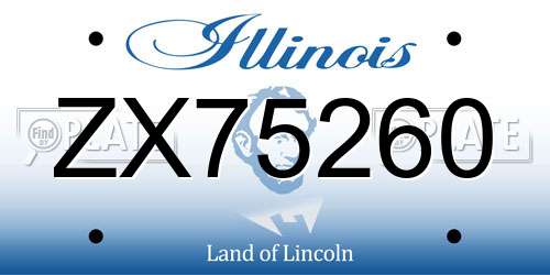 ZX75260 Illinois License Plate