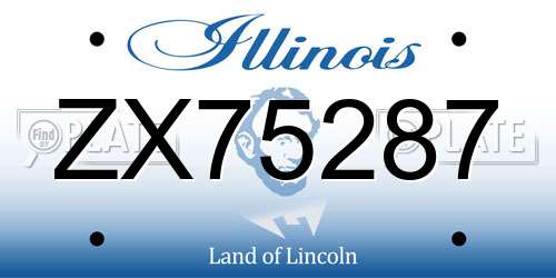 ZX75287 Illinois License Plate