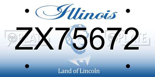ZX75672 Illinois License Plate