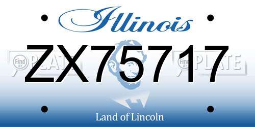 ZX75717 Illinois License Plate