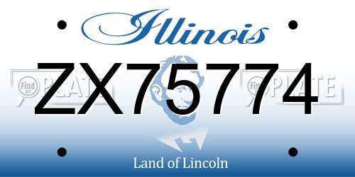 ZX75774 Illinois License Plate