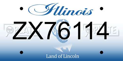 ZX76114 Illinois License Plate