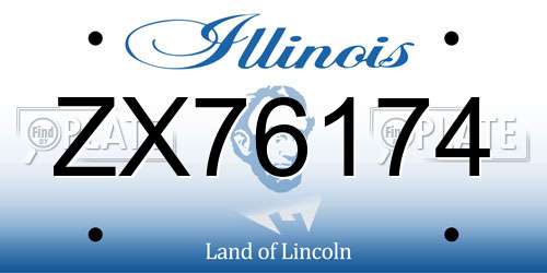 ZX76174 Illinois License Plate