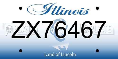 ZX76467 Illinois License Plate