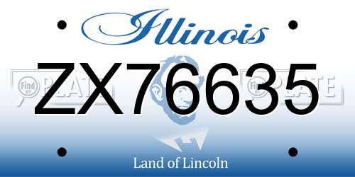 ZX76635 Illinois License Plate