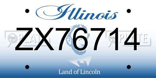 ZX76714 Illinois License Plate