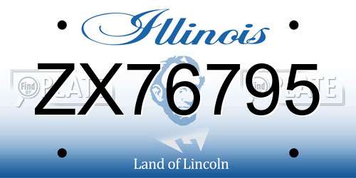 ZX76795 Illinois License Plate