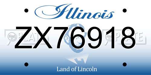 ZX76918 Illinois License Plate