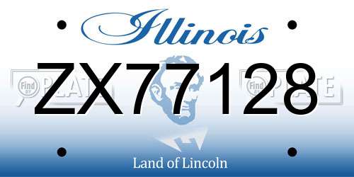 ZX77128 Illinois License Plate