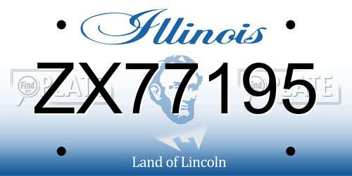 ZX77195 Illinois License Plate