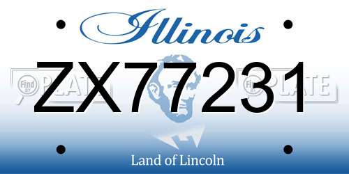 ZX77231 Illinois License Plate