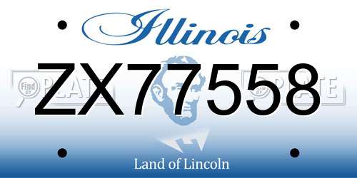 ZX77558 Illinois License Plate
