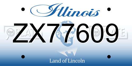ZX77609 Illinois License Plate