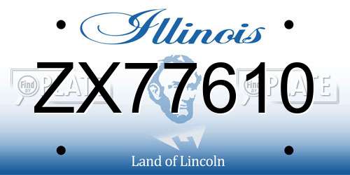 ZX77610 Illinois License Plate