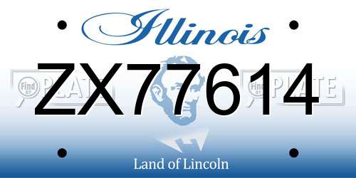 ZX77614 Illinois License Plate