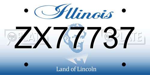 ZX77737 Illinois License Plate