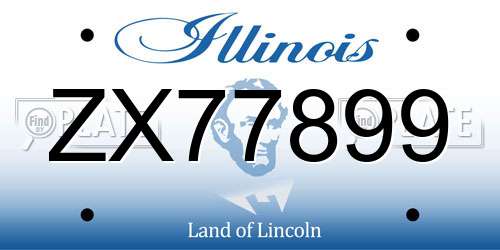 ZX77899 Illinois License Plate