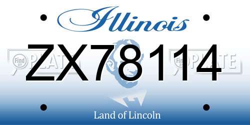 ZX78114 Illinois License Plate