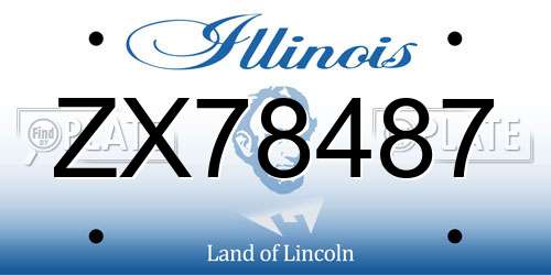 ZX78487 Illinois License Plate