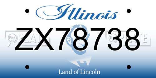 ZX78738 Illinois License Plate