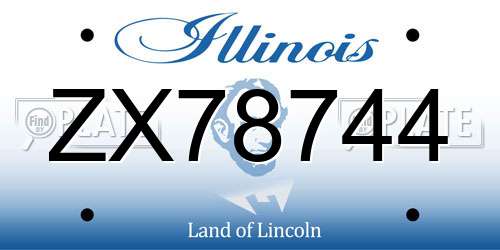 ZX78744 Illinois License Plate