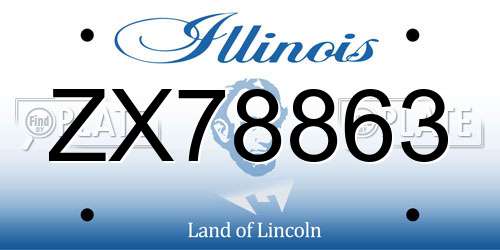 ZX78863 Illinois License Plate