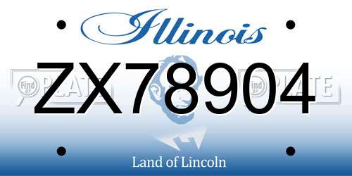 ZX78904 Illinois License Plate