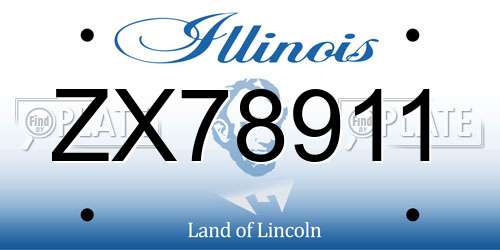 ZX78911 Illinois License Plate