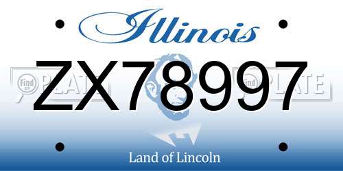 ZX78997 Illinois License Plate