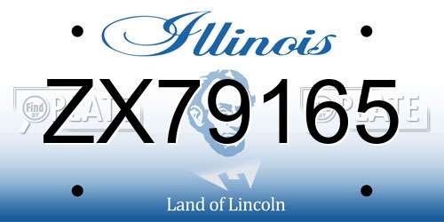 ZX79165 Illinois License Plate