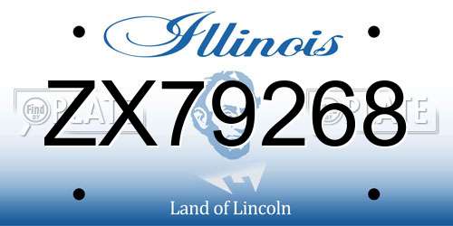 ZX79268 Illinois License Plate