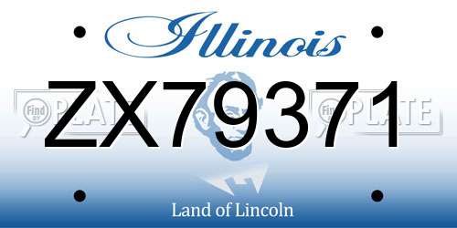 ZX79371 Illinois License Plate
