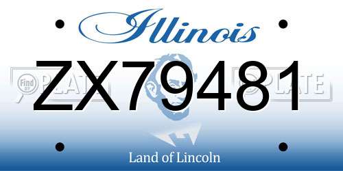 ZX79481 Illinois License Plate