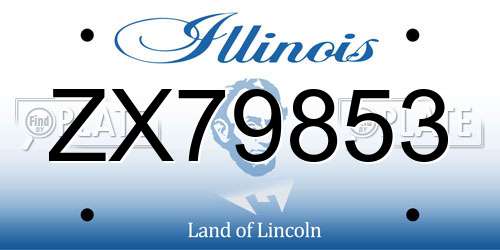 ZX79853 Illinois License Plate