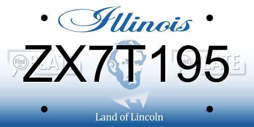 ZX7T195 Illinois License Plate