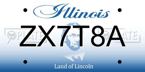ZX7T8A Illinois License Plate
