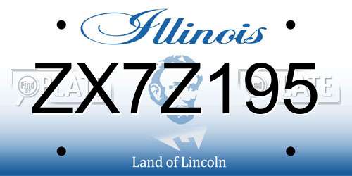 ZX7Z195 Illinois License Plate