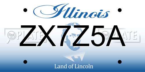 ZX7Z5A Illinois License Plate