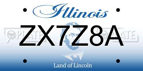 ZX7Z8A Illinois License Plate
