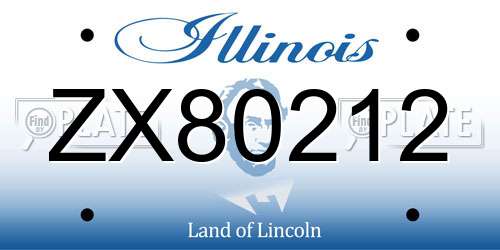 ZX80212 Illinois License Plate