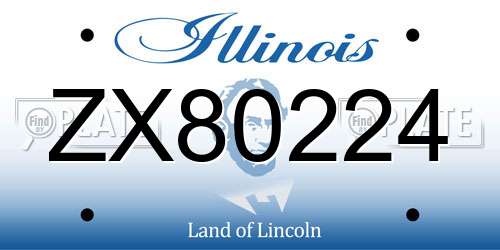 ZX80224 Illinois License Plate