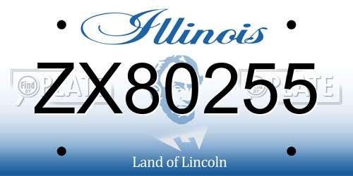 ZX80255 Illinois License Plate