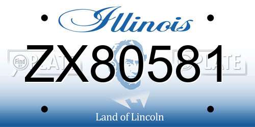 ZX80581 Illinois License Plate