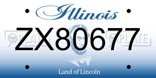 ZX80677 Illinois License Plate
