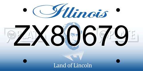 ZX80679 Illinois License Plate