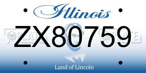 ZX80759 Illinois License Plate