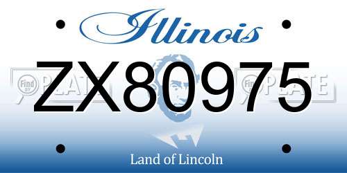 ZX80975 Illinois License Plate