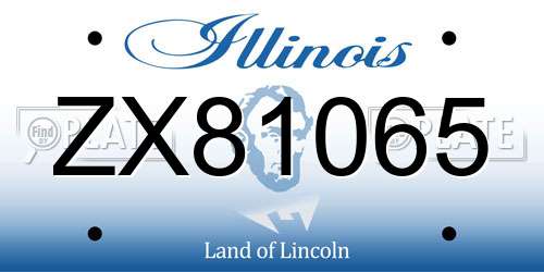 ZX81065 Illinois License Plate