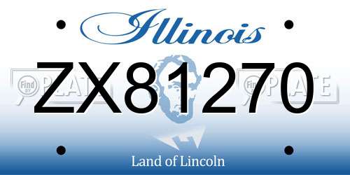ZX81270 Illinois License Plate