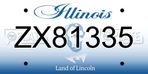 ZX81335 Illinois License Plate